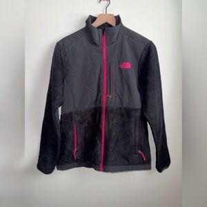 The North Face Jacket Women Size Large Recycled Black Polyester Pink Zippers